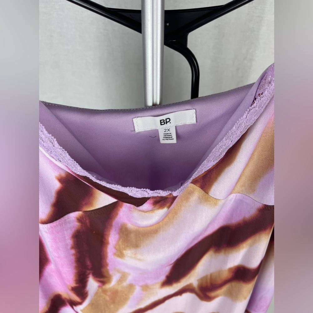 BP Lace Cami Mesh Purple Abstract Minidress Size 2X (20) NWT - Picture 9 of 11